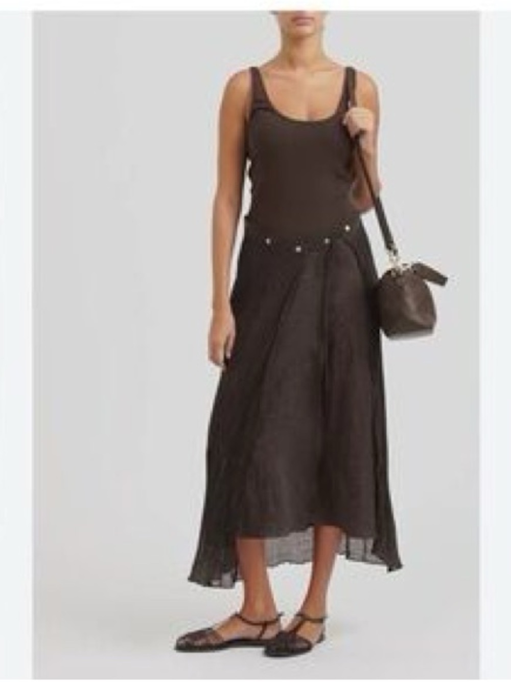 zara brown mixed pareo dress - Picture 2 of 6
